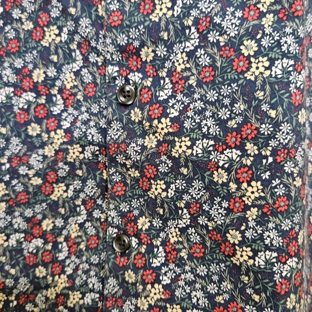 Abercrombie & Fitch Super Slim Floral Button Up Shirt Men's Large Short Sleeve.